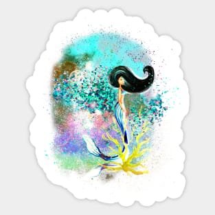 African Mermaid Splash Sticker